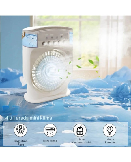Şarjlı 600 Ml Su Hazneli Taşınabilir Masaüstü Vanilatör Güçlü Fan Ve 2000 Mah Pil Siyah Şarjlı 600 Ml Su Hazneli Taşınabilir Masaüstü Vanilatör Güçlü Fan Ve 2000 Mah Pil Siyah