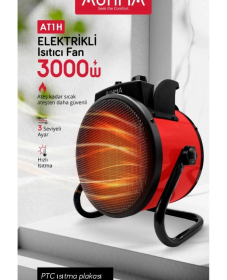 Ultra Güçlü 3000 Watt Taşınabilir Elektrikli Portatif Isıtıcı Soba Sıcak Hava Üfleyen Fan Radyatör