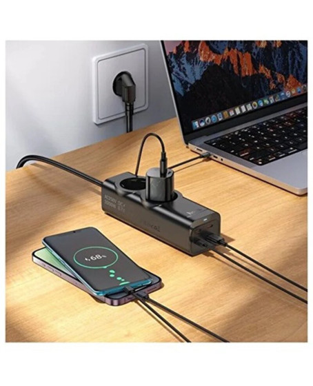 67w Hızlı Şarjlı Akıllı Çoklu Priz – 2000w Güç, 2 Usb-c + 2 Usb-a Çıkışlı, Telefon & Laptop Uyumlu