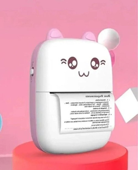 Mini Fotoğraf Yazıcı Kablosuz Etiket Yazıcı Baskı Makinesi Ios Android Uyumlu Termal Printer Pembe