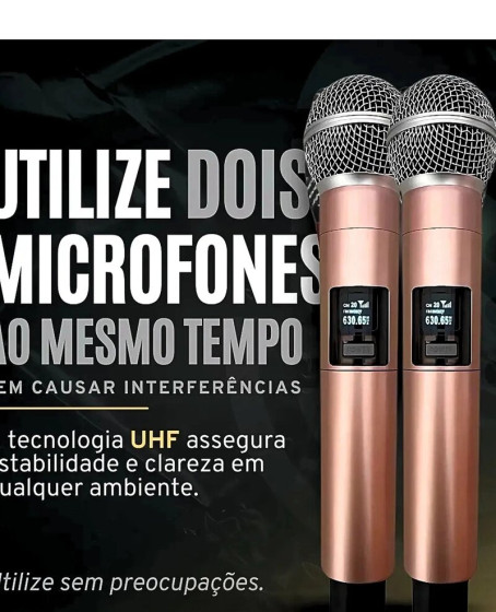 Profesyonel Çiftli Kablosuz Mikrofon Seti Karaoke Şarj Edilebilir 50 Metre Mesafe Rose