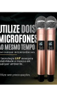 Profesyonel Çiftli Kablosuz Mikrofon Seti Karaoke Şarj Edilebilir 50 Metre Mesafe Rose
