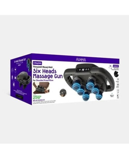 9 Kademeli Şarjlı Titreșimli Masaj Tabancası 6 Başlıklı / 25w 1800 Mah 9 Kademeli Şarjlı Titreșimli Masaj Tabancası 6 Başlıklı / 25w 1800 Mah
