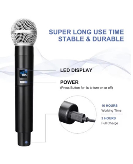 Profesyonel Çiftli Kablosuz Mikrofon Seti Karaoke Şarj Edilebilir 50 Metre Mesafe Profesyonel Çiftli Kablosuz Mikrofon Seti Karaoke Şarj Edilebilir 50 Metre Mesafe