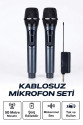 Profesyonel Çiftli Kablosuz Mikrofon Seti Karaoke Şarj Edilebilir 50 Metre Profesyonel Çiftli Kablosuz Mikrofon Seti Karaoke Şarj Edilebilir 50 Metre