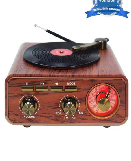 Nostaljik Tasarım Plak Çalar Görünümlü Radyolu Bluetooth Hoparlör Retro Müzik Plak Nostaljik Tasarım Plak Çalar Görünümlü Radyolu Bluetooth Hoparlör Retro Müzik Plak