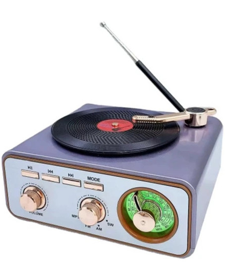 Metalik Nostaljik Tasarım Plak Çalar Görünümlü Radyolu Bluetooth Hoparlör Retro Müzik Plak Metalik Nostaljik Tasarım Plak Çalar Görünümlü Radyolu Bluetooth Hoparlör Retro Müzik Plak