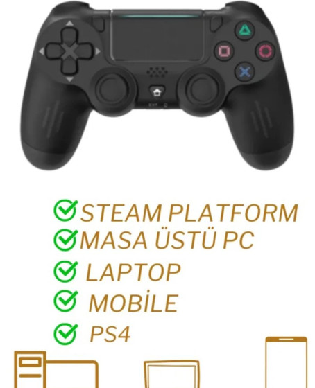 Ps4 Kol Wireless Bt Kablosuz Oyun Kolu Ps4 Joystick Tablet Telefon Pc Uyumlu Titreşimli Oyun Kolu