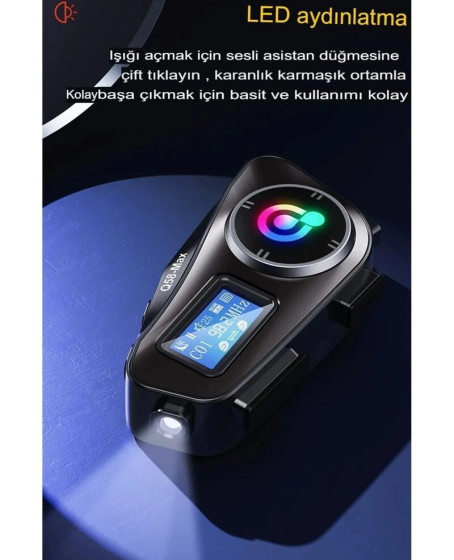 Q58-max Radyolu 2 Kişi Bağlantılı Bluetooth Kask Kulaklık Ekranlı Fenerli Müzik Ve Telsiz Intercom