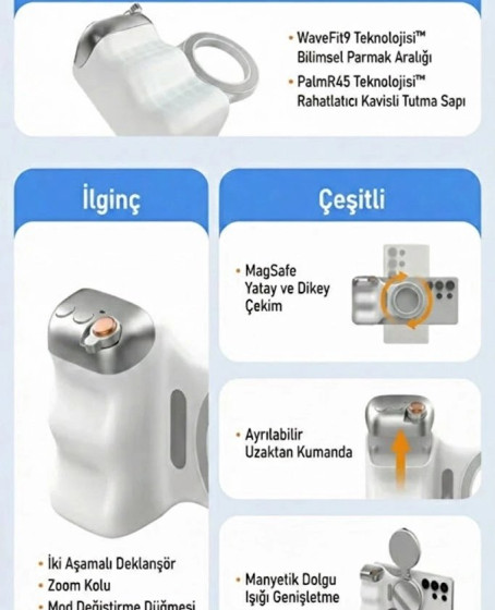 Magsafe Selfie Çubuğu Kamera Kolu Profesyonel Çekim Zoom