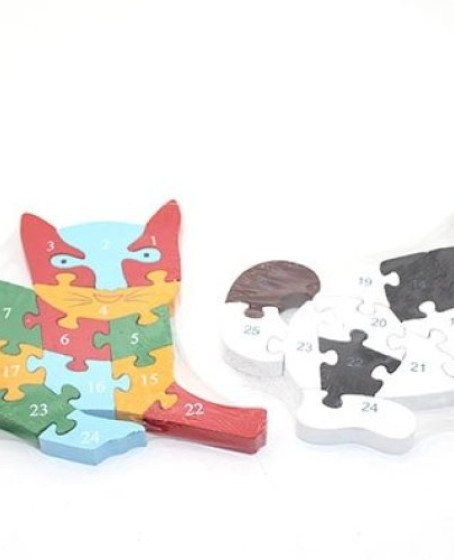 Ahşap Kedi Ve Köpek Yapboz Alk2019