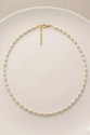 Beyaz Cam İnci  Kolyeler 40+5 Cm  - Kl0303