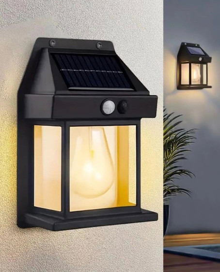 Güneş Enerjili Solar Duvar Lambası Rustik Ampul-gün Işığı Mz-800
