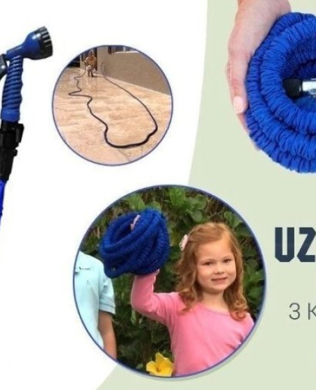 30 Metre Uzayan Bahçe Sulama Araç Yıkama Hortumu 7 Kademeli Başlık 30 Metre Uzayan Bahçe Sulama Araç Yıkama Hortumu 7 Kademeli Başlık
