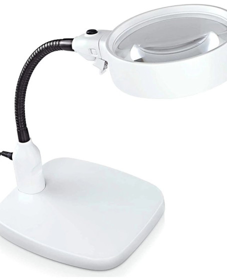 Masaüstü 10x Led Işıklı Büyüteç Okuma El Sanatları Onarım Büyüteç 7765