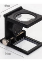 28x28 Mm Katlanır Sayaçlı Metal Lüp, 2 Led Işıklı Büyüteç Tekstil Th9005a