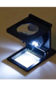 28x28 Mm Katlanır Sayaçlı Metal Lüp, 2 Led Işıklı Büyüteç Tekstil Th9005a