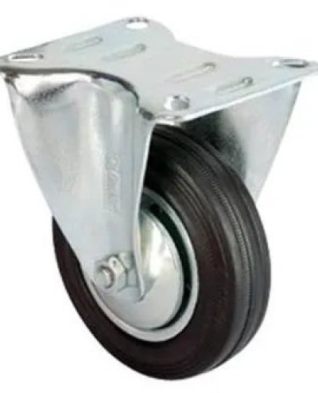 Servis Tekeri - Tablalı Siyah Sabit - Çap 80 Mm