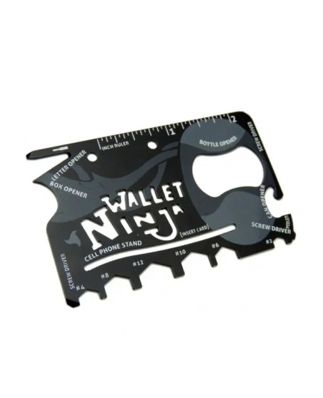 Ninja Wallet Survival Acil Durum Kiti / Kartı - 18 İn 1 Ninja Wallet Survival Acil Durum Kiti / Kartı - 18 İn 1