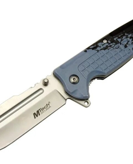 4281 Mavi Kamp Çakı 21cm - Yarı Otomatik, Kemerlikli, Oluklu