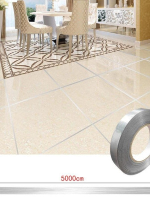 0.5 Cm Kalınlık Gümüş Fayans Arası Şerit Bandı 50 Metre Banyo Derz Dekor Bandı
