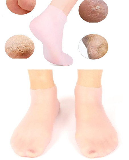 1 çift silikon jel topuk nemlendirici çorap ayak bakımı çatlama koruyucu krem çorabı 1 çift silikon jel topuk nemlendirici çorap ayak bakımı çatlama koruyucu krem çorabı