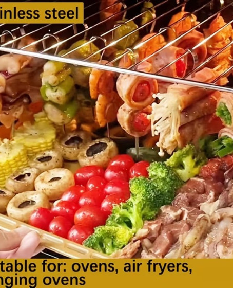 10 Adet Paslanmaz Çelik Mangal Şişi Seti – 20 cm Metal Çöp Şiş ve Izgara Şişleri