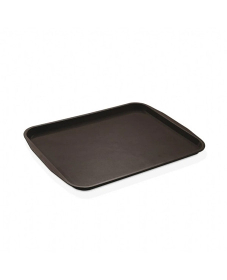 10 Adet Siyah Midi Boy Plastik Servis Tepsisi  Kırılmaz Lokanta Büfe Fast Food Kullanım (44x32 Cm)