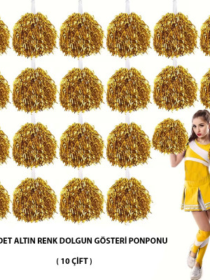 10 Çift ( 20 Adet ) Altın Renk 23 Nisan 19 Mayıs 29 Ekim Okul Gösteri Ponponları 10 Çift ( 20 Adet ) Altın Renk 23 Nisan 19 Mayıs 29 Ekim Okul Gösteri Ponponları