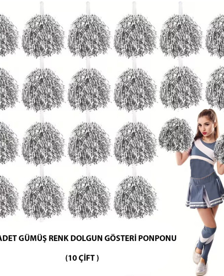 10 Çift ( 20 Adet ) Gümüş Renk 23 Nisan 19 Mayıs 29 Ekim Okul Gösteri Ponponları 10 Çift ( 20 Adet ) Gümüş Renk 23 Nisan 19 Mayıs 29 Ekim Okul Gösteri Ponponları