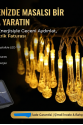 10 Led 2 Metre Sarı Kristal Su Damlası Güneş Enerjili Led Işık Solar Bahçe Ağaç Lamba Aydınlatması