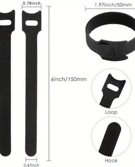 10'lu Cırt Cırtlı Kablo Düzenleyici Kelepçe Seti - 15cm 10'lu Cırt Cırtlı Kablo Düzenleyici Kelepçe Seti - 15cm