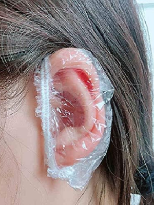100 adet Su geçirmez kulak örtüleri su geçirmez kulak kapları duş İçin