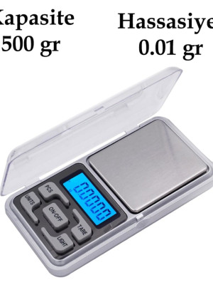 Dijital Hassas Elektronik Kuyumcu Cep Terazisi Tartı 500 gr /  0.01 gr