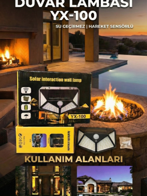 100 Led DIŞ Mekan Solar Aydınlatma Fotoselli Solar Lamba Hareket Sensörlü 100 Led DIŞ Mekan Solar Aydınlatma Fotoselli Solar Lamba Hareket Sensörlü