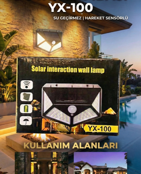 100 Led DIŞ Mekan Solar Aydınlatma Fotoselli Solar Lamba Hareket Sensörlü 100 Led DIŞ Mekan Solar Aydınlatma Fotoselli Solar Lamba Hareket Sensörlü