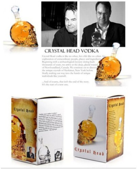 1000 ml Crystal Head Kuru Kafa İçecek Şişesi