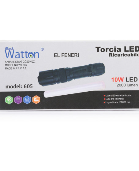 10W 2000 Lümen 4 Renk Güçlü EL Feneri Wt-605 10W 2000 Lümen 4 Renk Güçlü EL Feneri Wt-605
