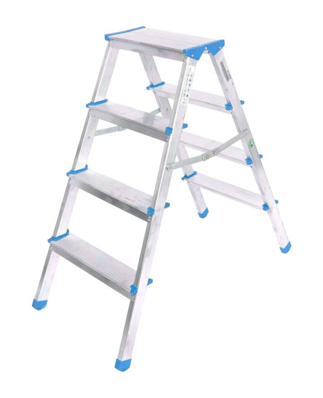 ÇİFT BASAMAKLI ALÜMİNYUM METAL MERDİVEN YÜKSEKLİK 92CM BAŞ GENİŞLİK 8CM