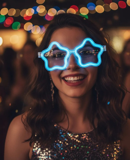 12 Adet Yıldız Glow Gözlük – Glow Partisi ve Etkinlik İçin