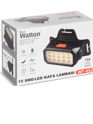 15 LEDLİ SARI / BEYAZ ŞARJLI KAFA LAMBASI WATTON WT-652 15 LEDLİ SARI / BEYAZ ŞARJLI KAFA LAMBASI WATTON WT-652