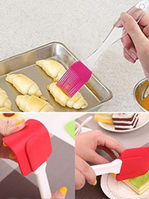 2'li Silikon Pasta - Börek - Poğaça Yağ Fırçası ve Spatula Seti
