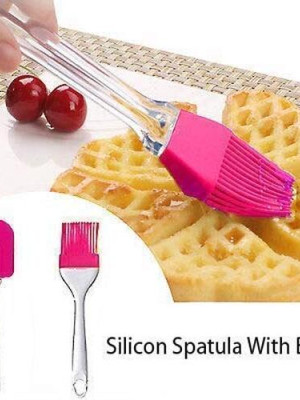 2'li Silikon Pasta - Börek - Poğaça Yağ Fırçası ve Spatula Seti