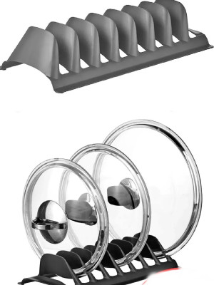 8 Bölmeli Tencere Kapak Rafı - Simple Tabaklık - Kapak Organizeri