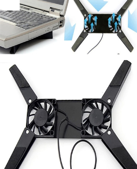 2 Fanlı Notebook Soğutucu Portatif Katlanabilir Laptop Soğutucu Fan Usbli Stand Bilgisayar Fanı