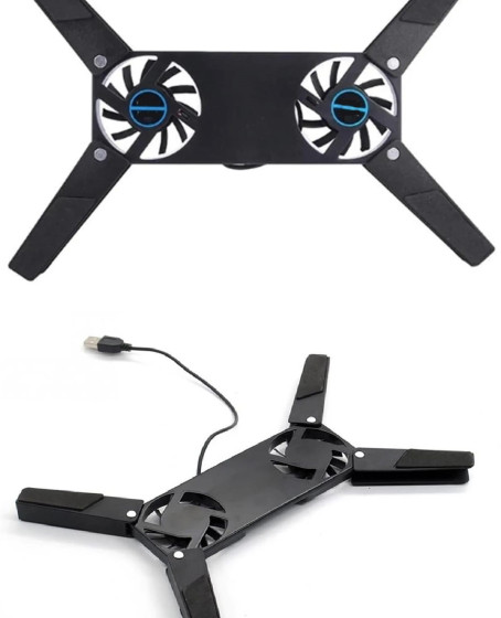 2 Fanlı Notebook Soğutucu Portatif Katlanabilir Laptop Soğutucu Fan Usbli Stand Bilgisayar Fanı