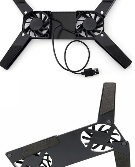2 Fanlı Notebook Soğutucu Portatif Katlanabilir Laptop Soğutucu Fan Usbli Stand Bilgisayar Fanı
