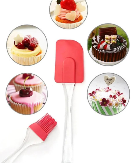 2 Li Set Silikon Pasta - Börek - Poğaça Yağ Fırçası ve Silikon Spatula Seti 2 Li Set Silikon Pasta - Börek - Poğaça Yağ Fırçası ve Silikon Spatula Seti