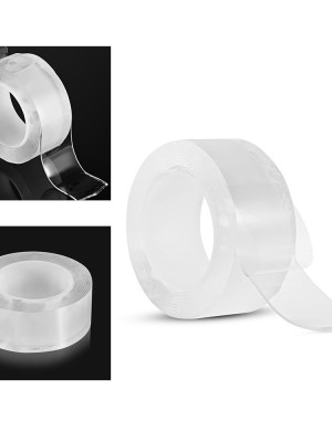 2 metre x 3 cm Şeffaf Güçlü Nano Çift Taraflı Silikon Jel Yapıştırıcı Bant