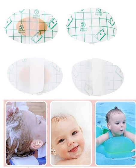 20 Adet Bebek Banyo Havuz Kulak Bandı -Şeffaf Su Geçirmez Yapışkanlı Bant Kuaför Bandı